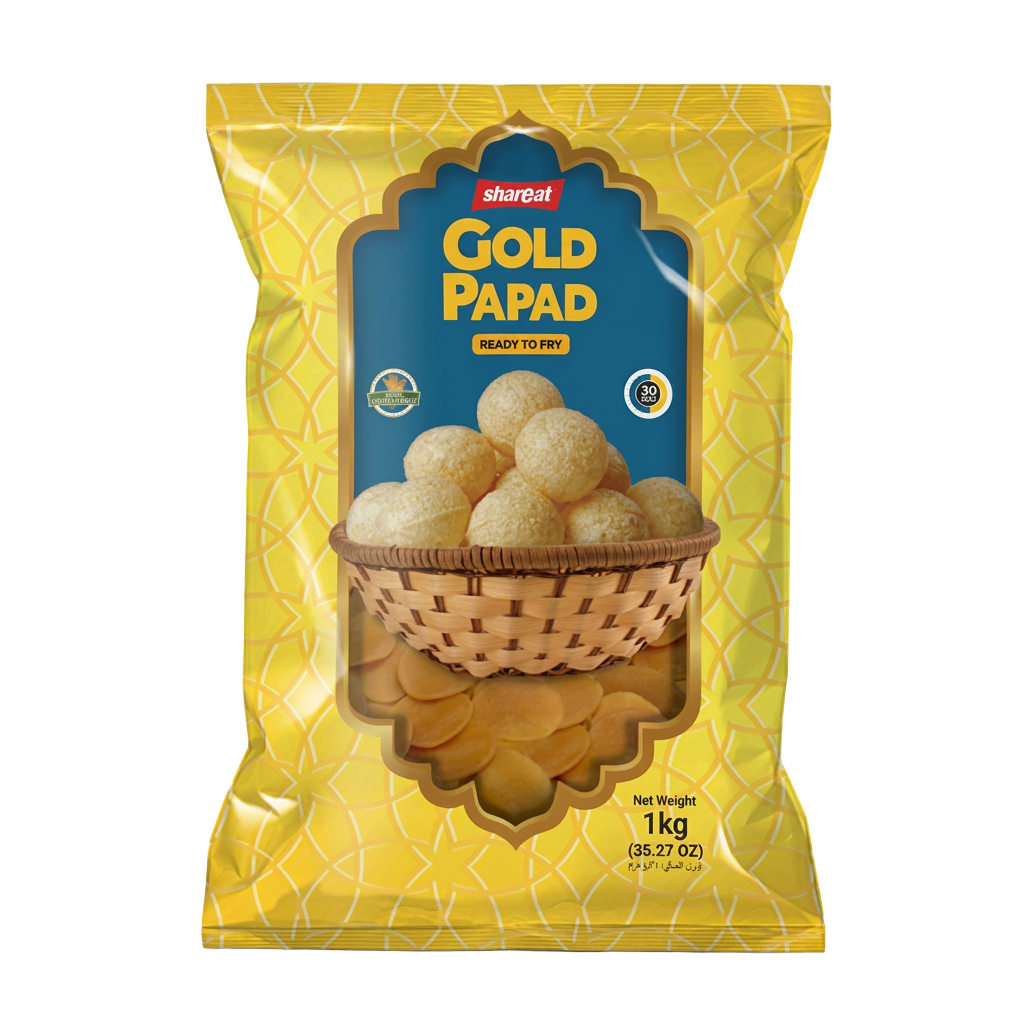 Gold Papad Pani Puri Pellets packaging